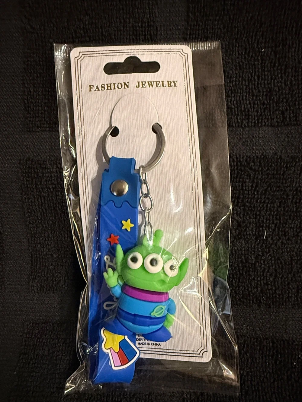 Kids Green Alien Keychain with Blue Strap - Fashion Jewelry